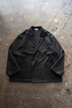 【25AW】ウールジャージーダブルジャケット(CHARCOAL)