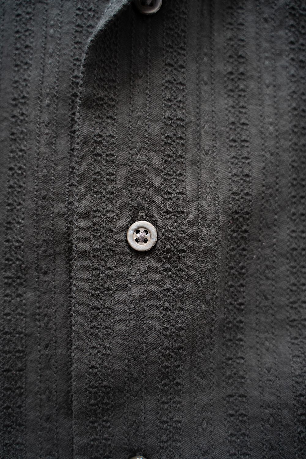 【ラスト1点】【23SS】Garmentdye Leno Cloth S/S Shirt/ガーメントダイレノクロスショートスリーブシャツ(BLACK)