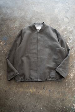 【ラスト1点】【24AW】リネン×ウールスタンドカラーブルゾン(DUSTY BROWN)