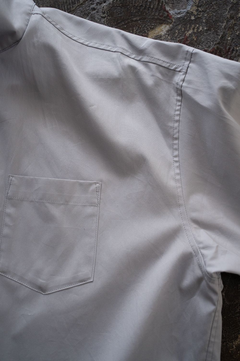 【ラスト1点】【23AW】High Neck Broad Shirt/ハイネックブロードシャツ(LILAC)