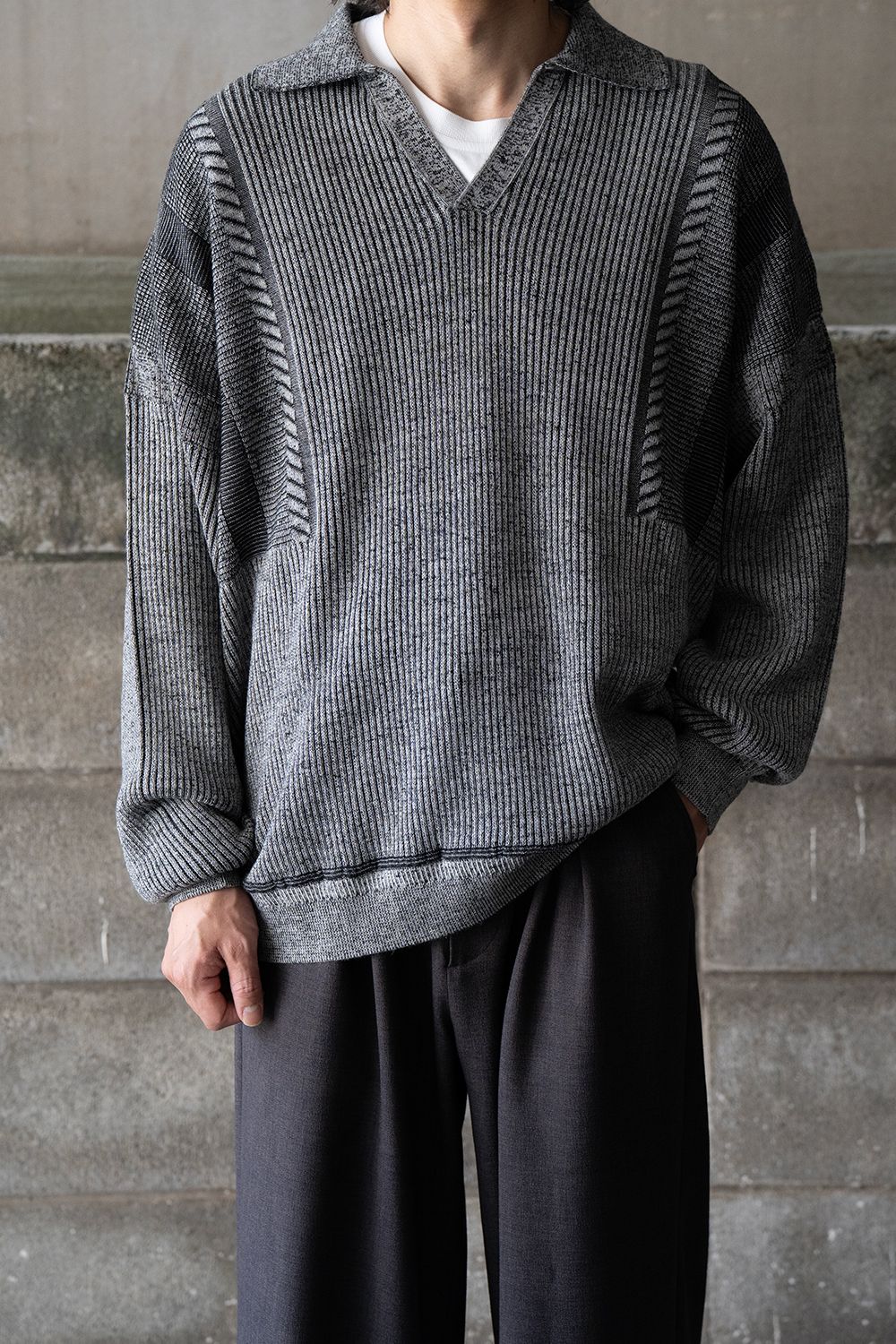 【25AW】Setsuen Skipper Knit(MIX GRAY)