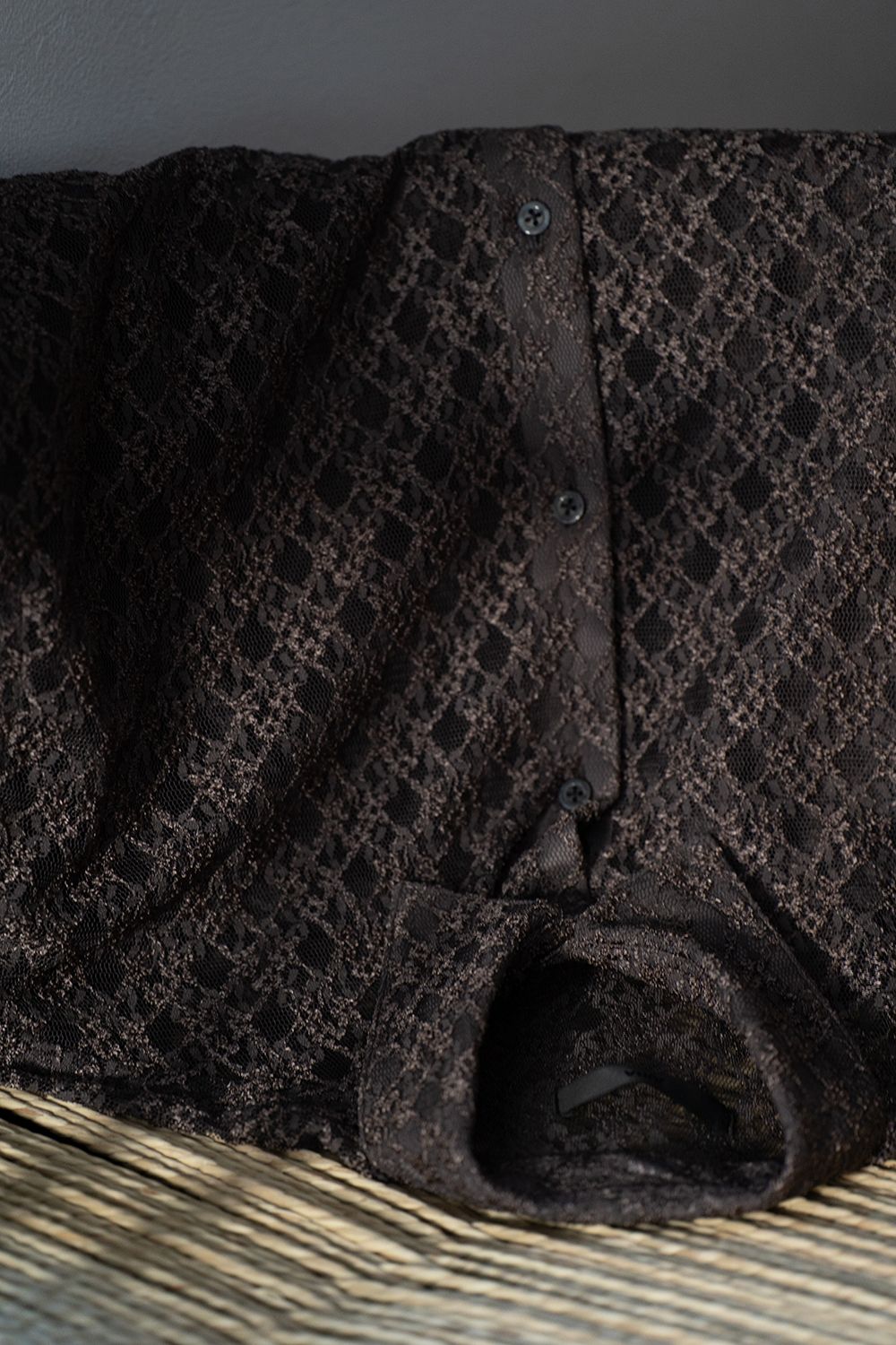 【ラスト1点】【24SS】Russell Lace L/S Shirt/ラッセルレースロングスリーブシャツ(BROWN)