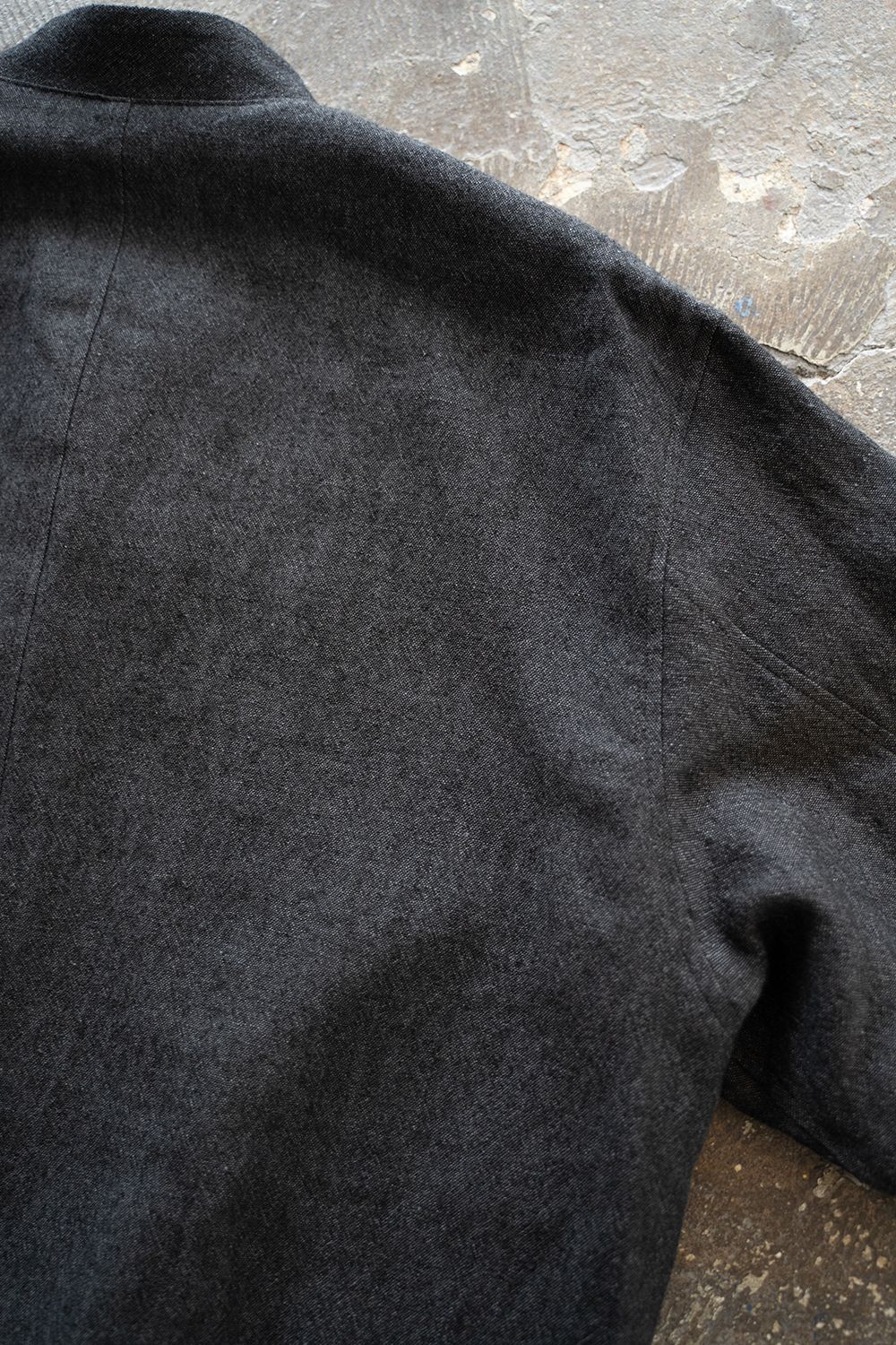 【ラスト1点】【24AW】リネン×ウールスタンドカラーブルゾン(CHARCOAL)