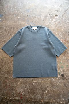【ラスト1点】【22SS】コットンリネンシルク半袖ニットTee(BLUE GRAY)