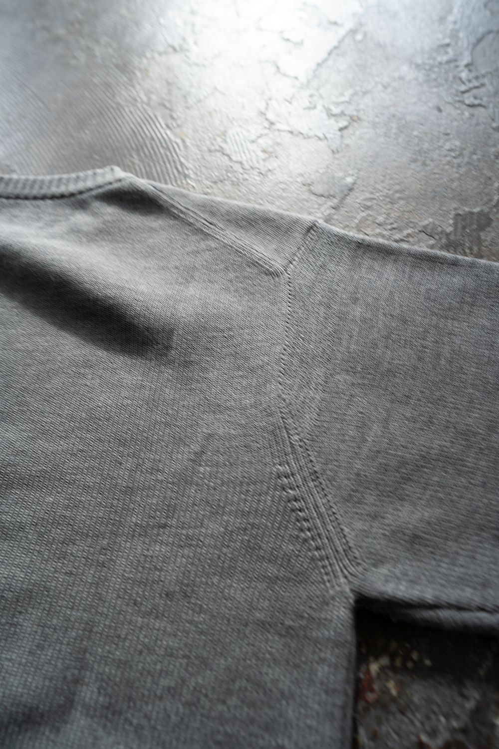 【ラスト1点】コットン×ウール畔編みニット(GRAY)