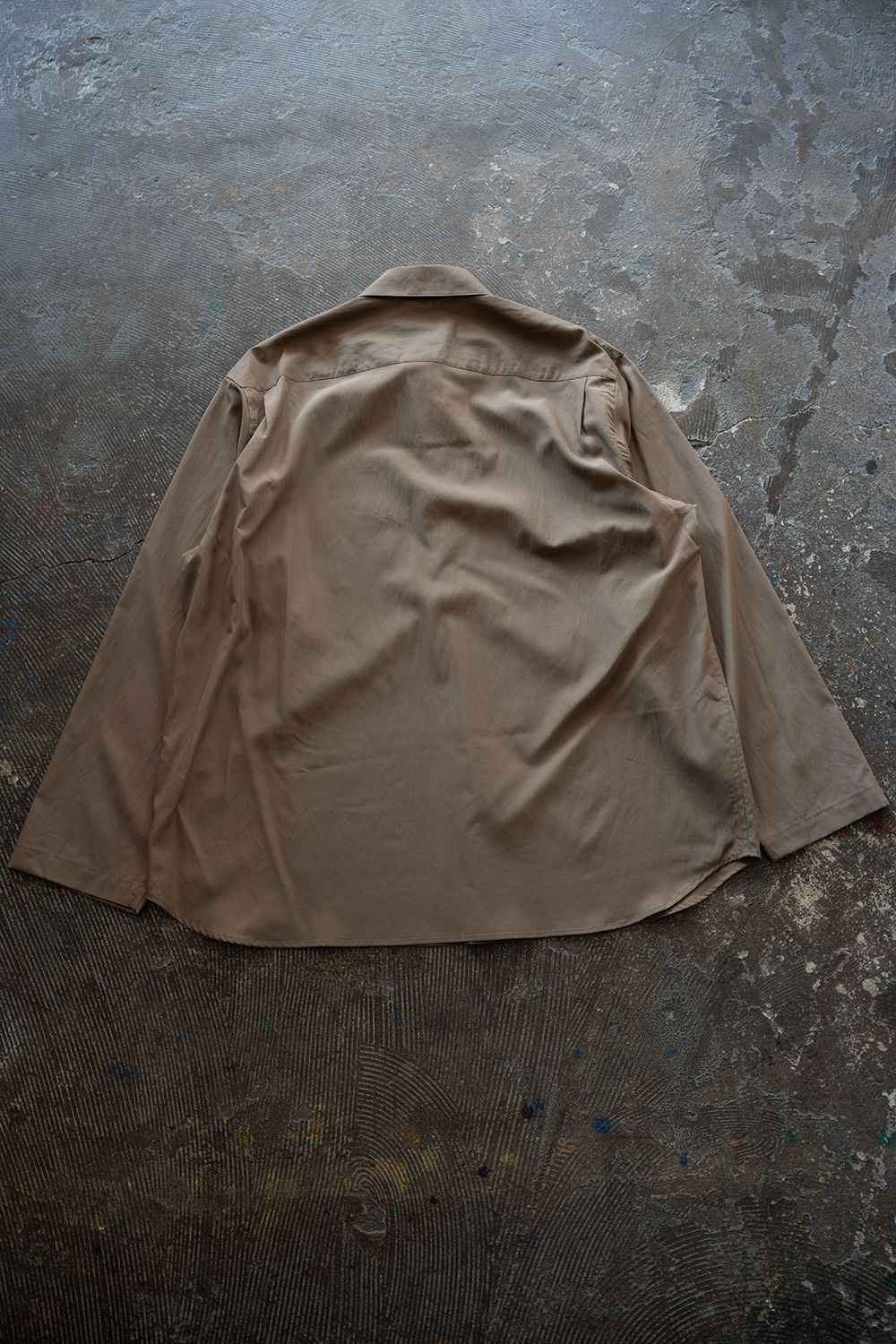 【26SS】キュプラ×コットンプルオーバーシャツ(KHAKI BROWN)