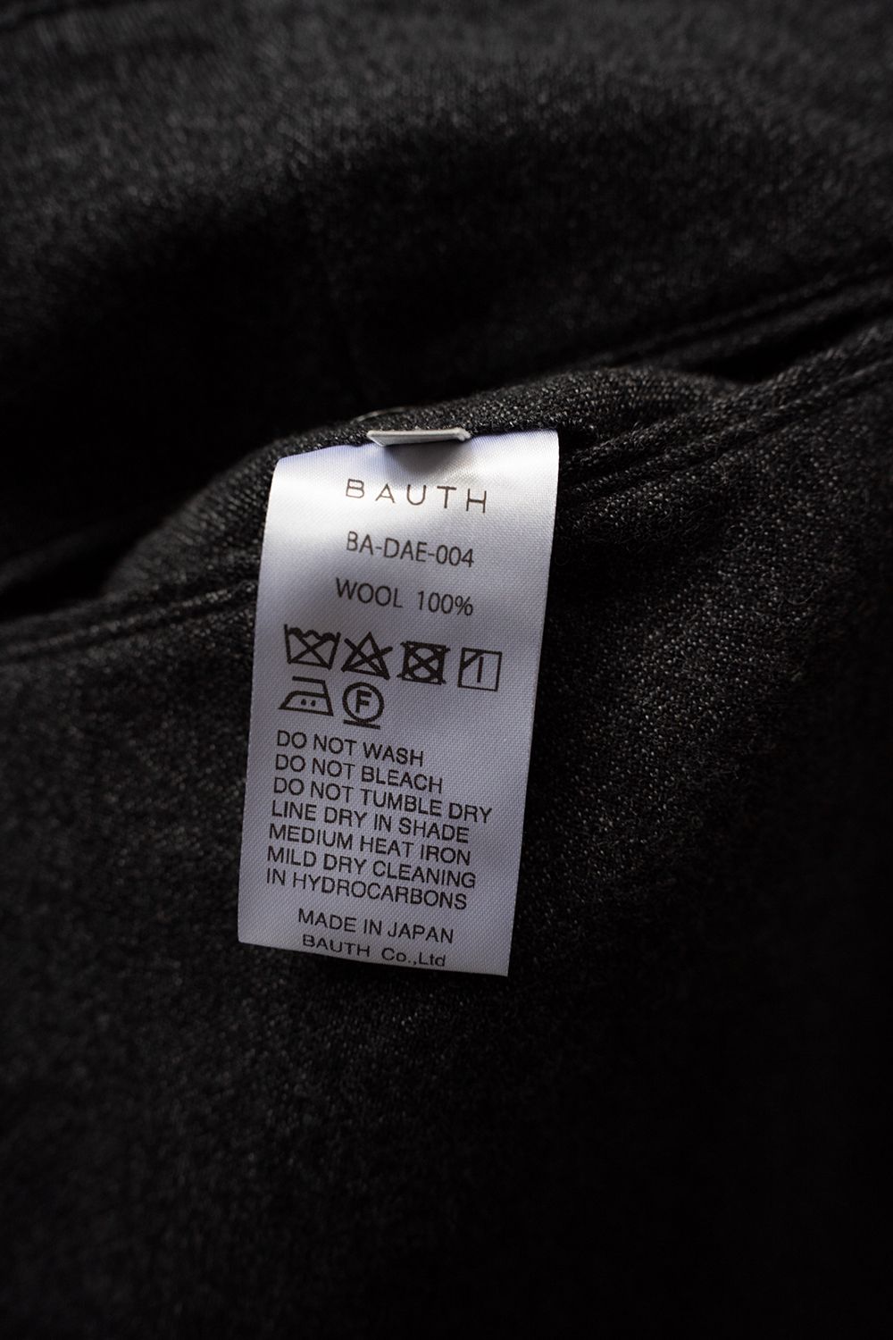 【ラスト1点】【26AW】Wool 2Tuck Trousers(CHARCOAL)