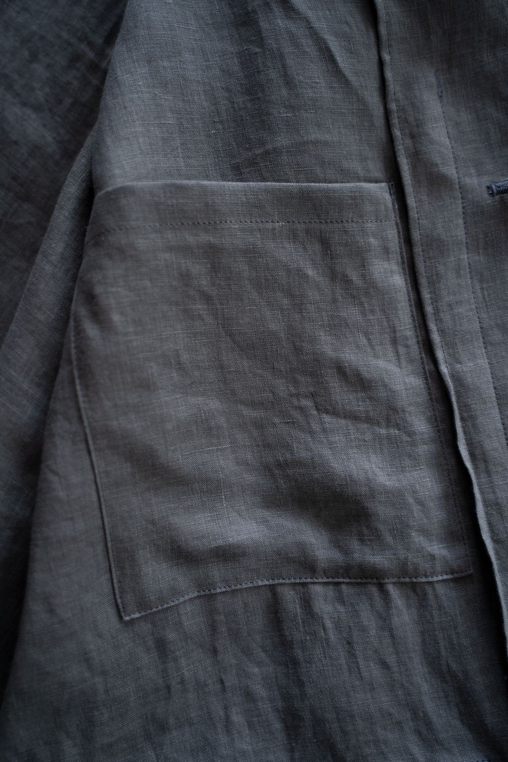 【26SS】リネンミニマルカバーオールジャケット(BLUE GREY)