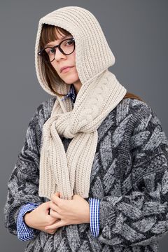 【26AW】Kanya Hooded Scarf(OYSTER WHITE)