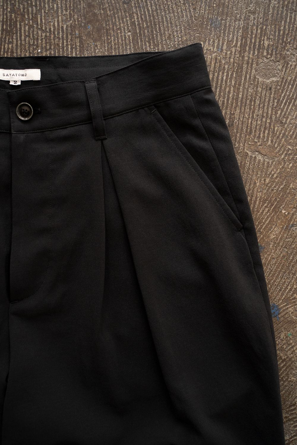 【26SS】2-Tack Wide Slacks/2タックワイドスラックス(BLACK)