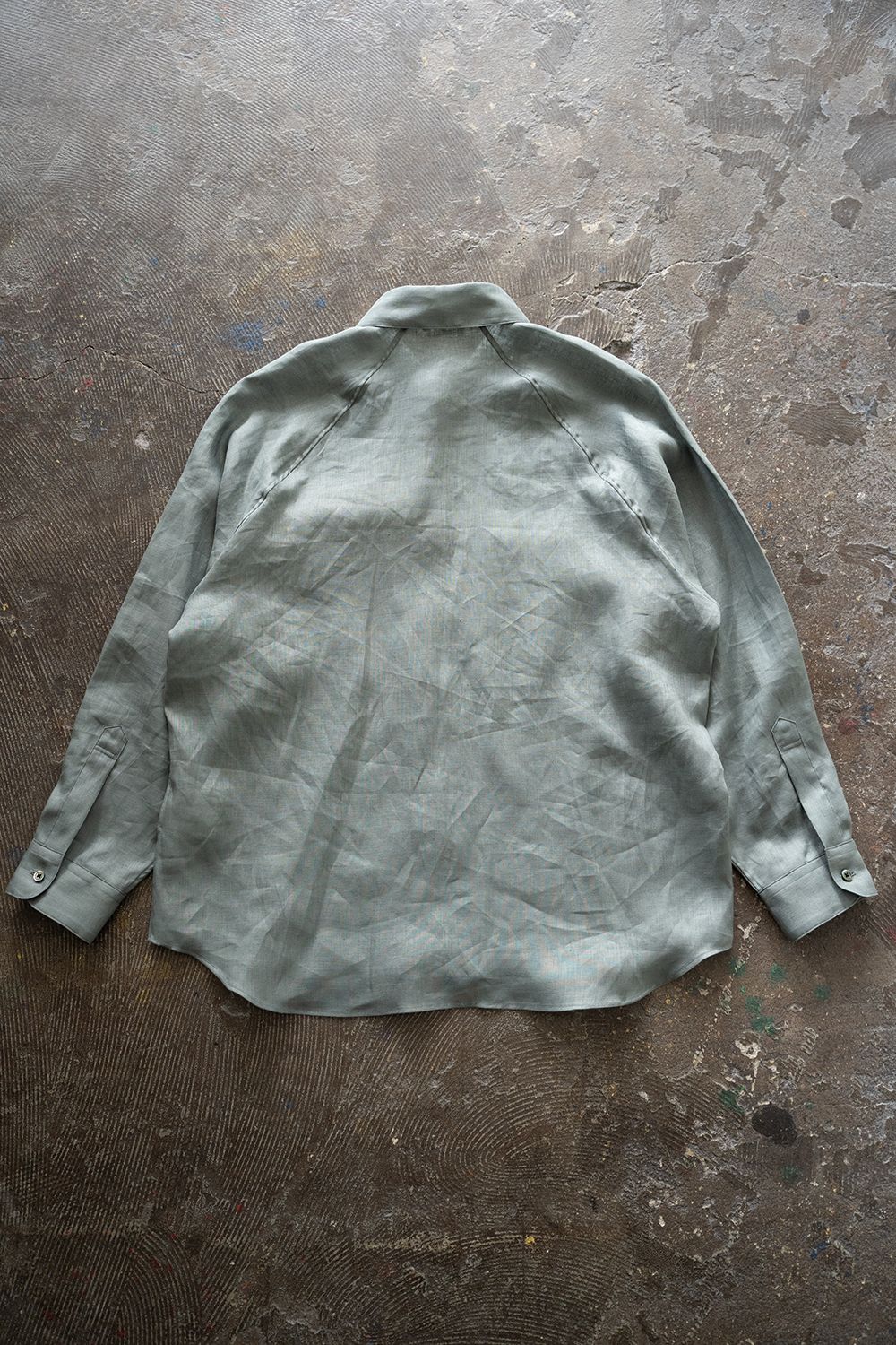 【ラスト1点】【23SS】リネン両胸ポケットシャツ(BLUE GRAY)