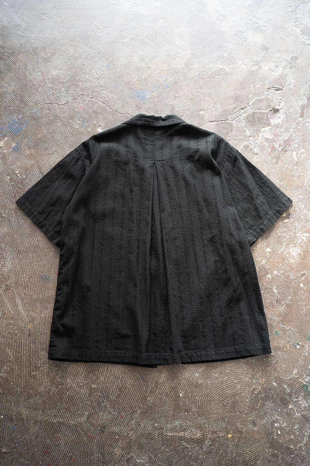 【ラスト1点】【23SS】Garmentdye Leno Cloth S/S Shirt/ガーメントダイレノクロスショートスリーブシャツ(BLACK)