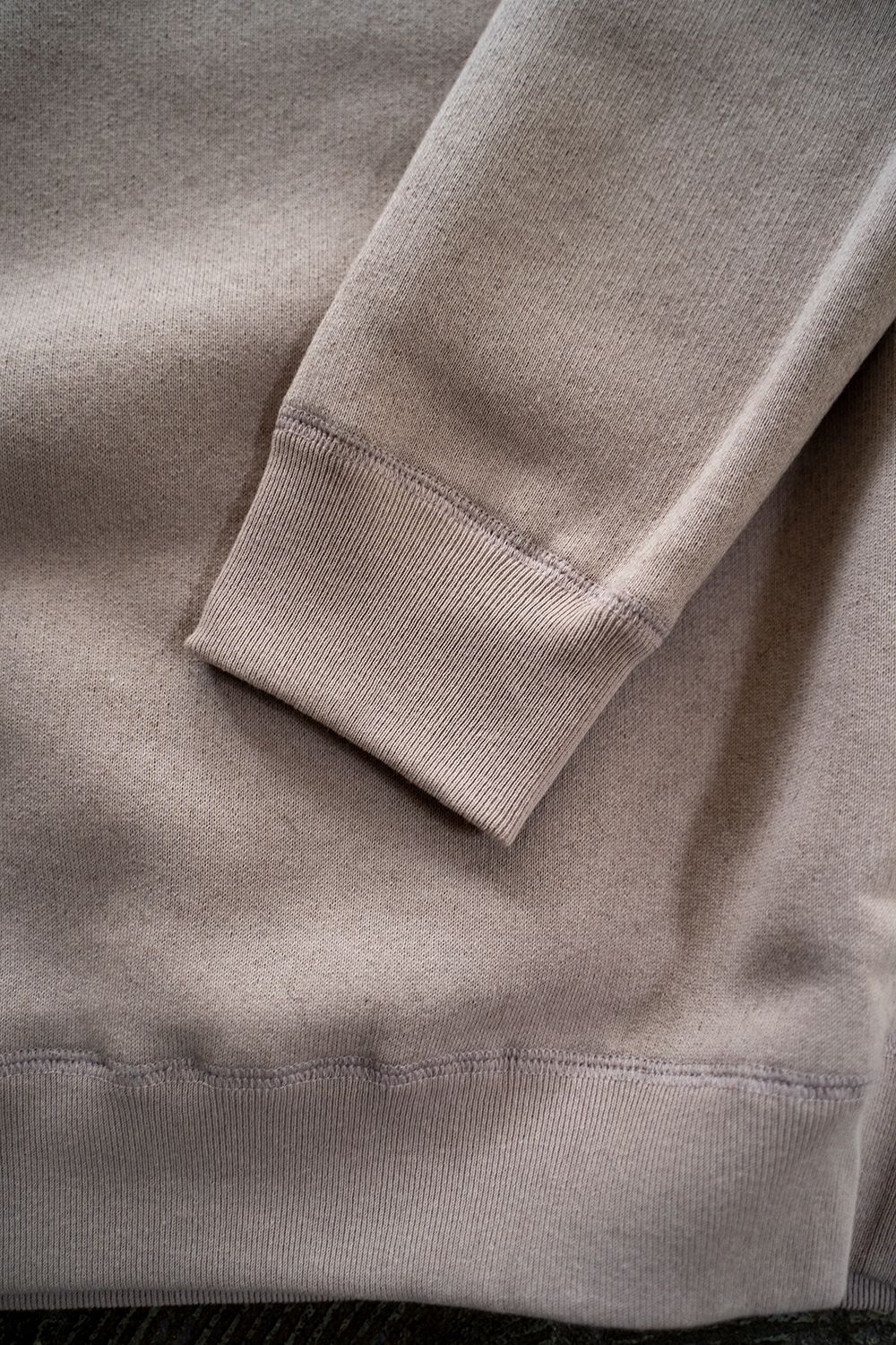 【ラスト1点】Black Merino Wool Pullover/ブラックメリノウール裏毛クルーネックプルオーバー(PINK)