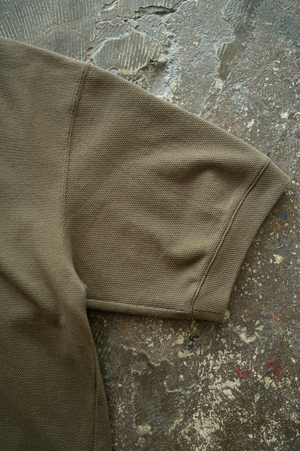 【ラスト1点】【25SS】空紡糸オーバーサイズニットポロ(KHAKI)