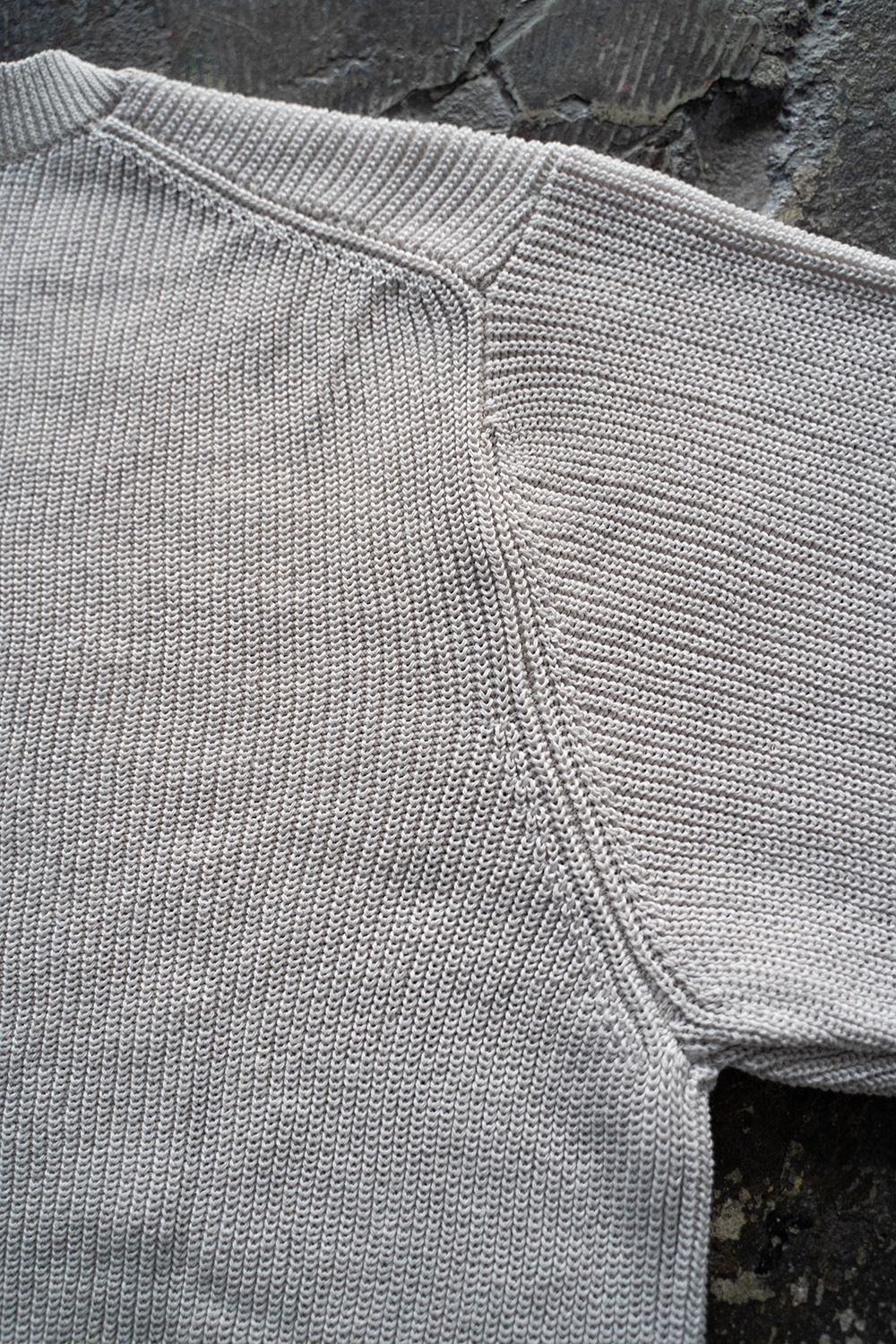 【ラスト1点】【23SS】擬麻コットンクルーネックニット(LIGHT GRAY)
