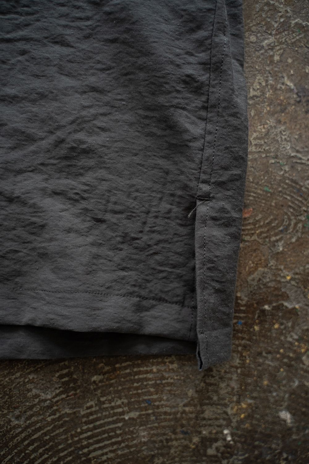 【ラスト1点】【25SS】レーヨン×リネン半袖スキッパーシャツ(GRAY)