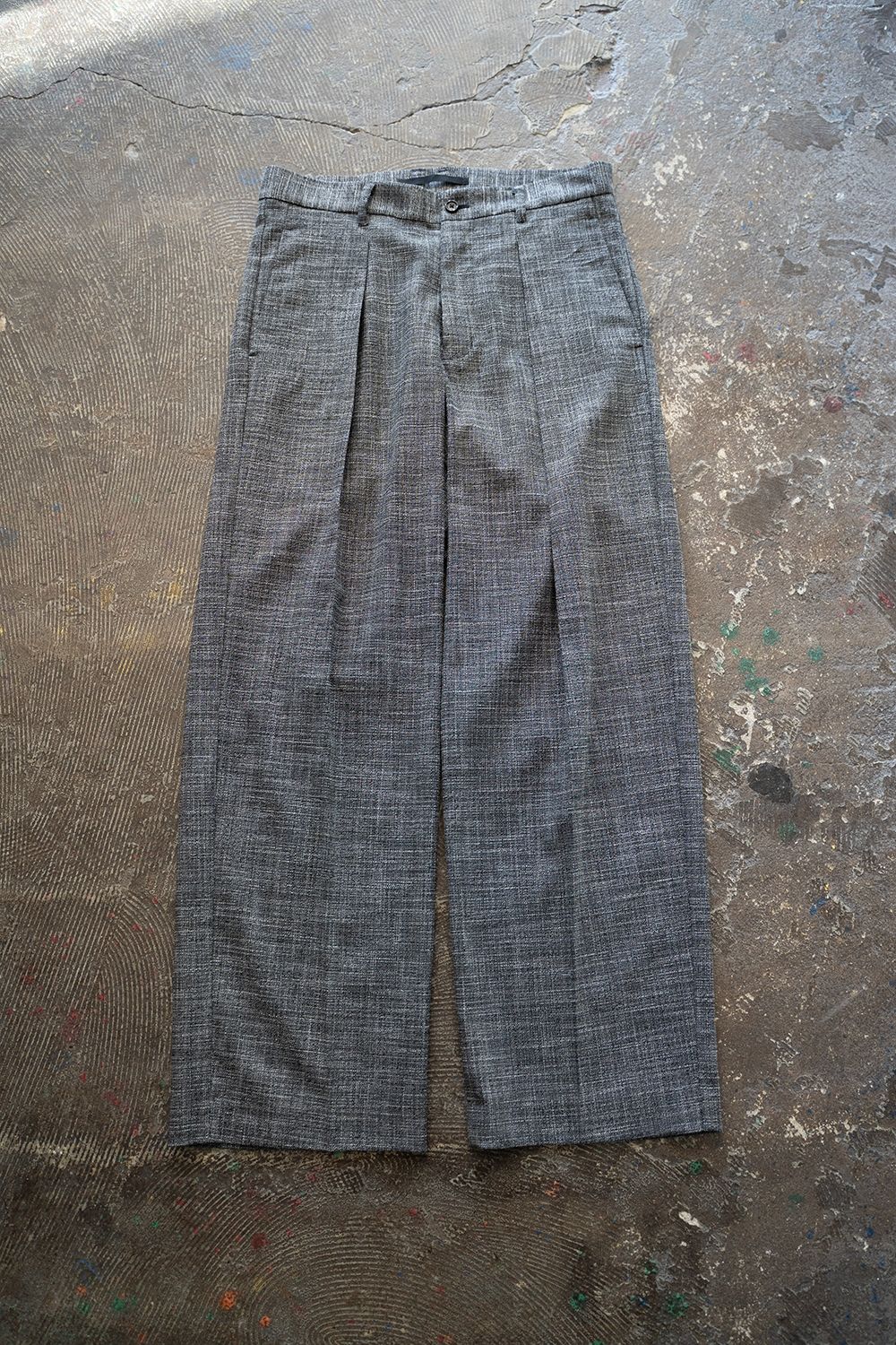 【ラスト1点】【25SS】Summer Tweed Tuck Pants/サマーツイードタックパンツ(GRAY)
