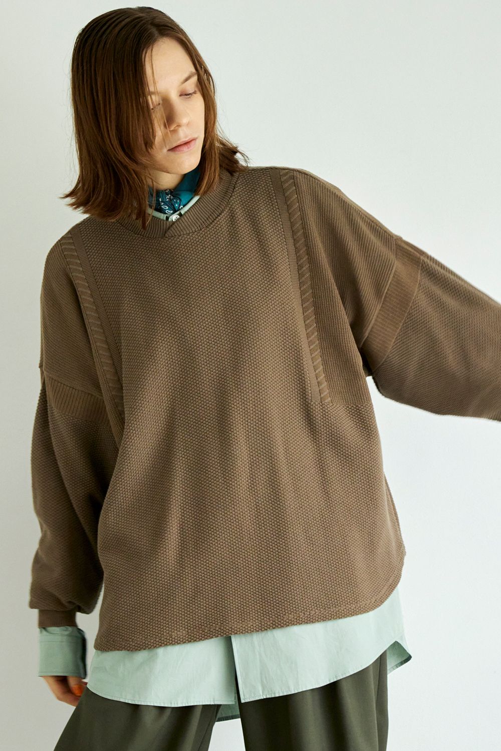 YASHIKI ヤシキ 21AW Shuten Knit Polo Brown - トップス