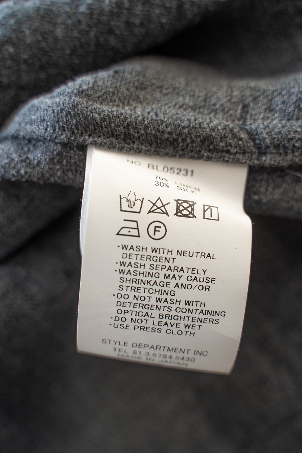 【ラスト1点】【23SS】リネン×シルクシャツブルゾン(SLATE GRAY)