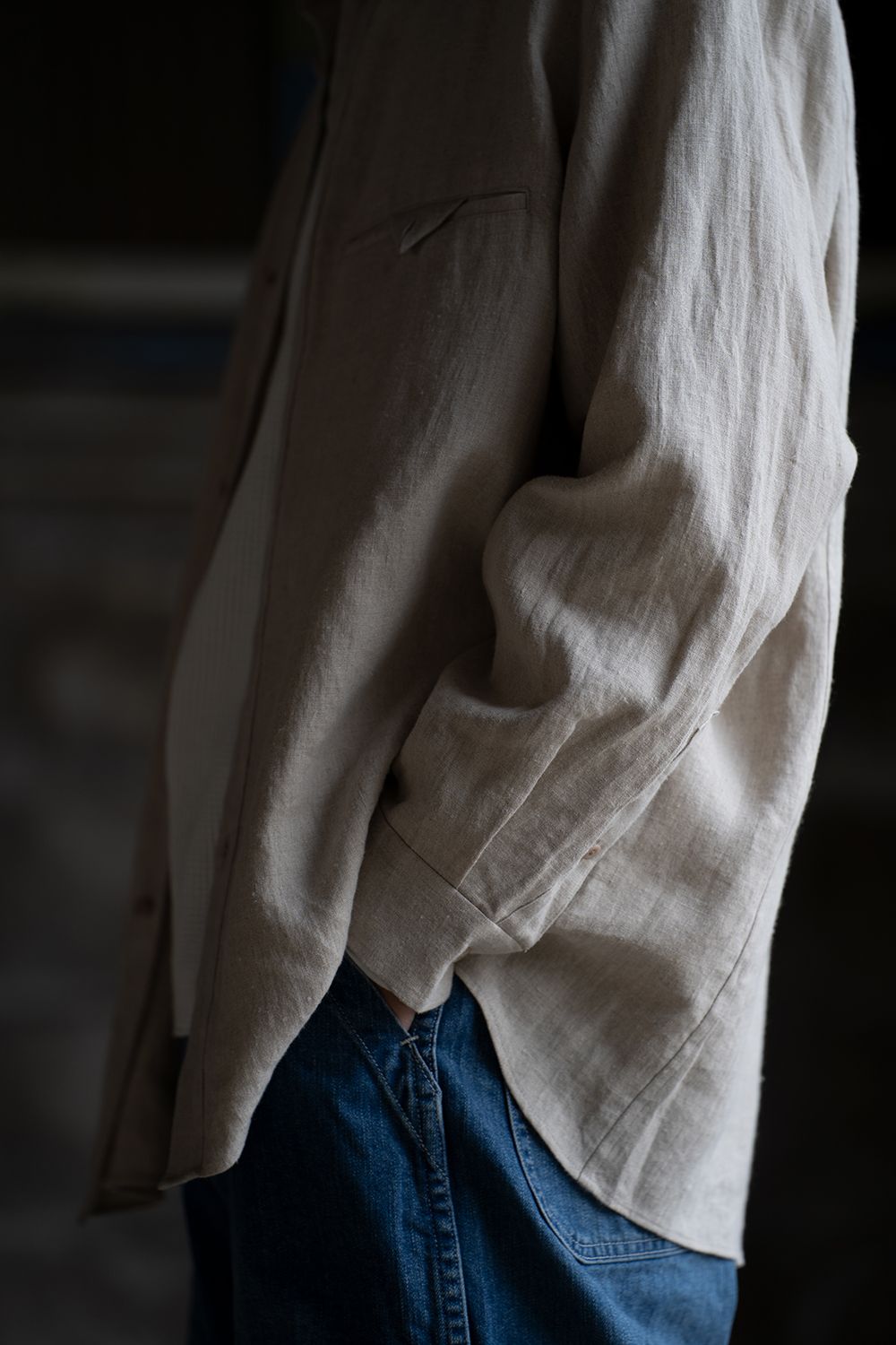 【ラスト1点】【22AW】リネンオックスシャツ(ECRU)