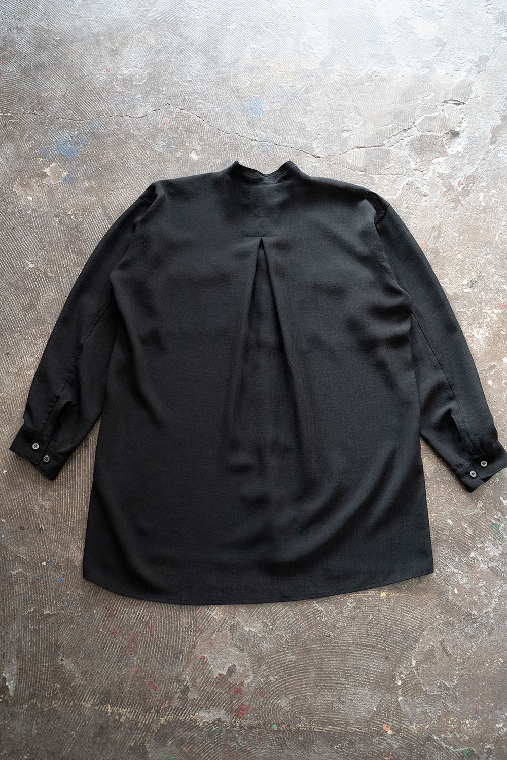 【ラスト1点】【22SS】Sheer Band Collar Shirt/シアーバンドカラーシャツ(BLACK)