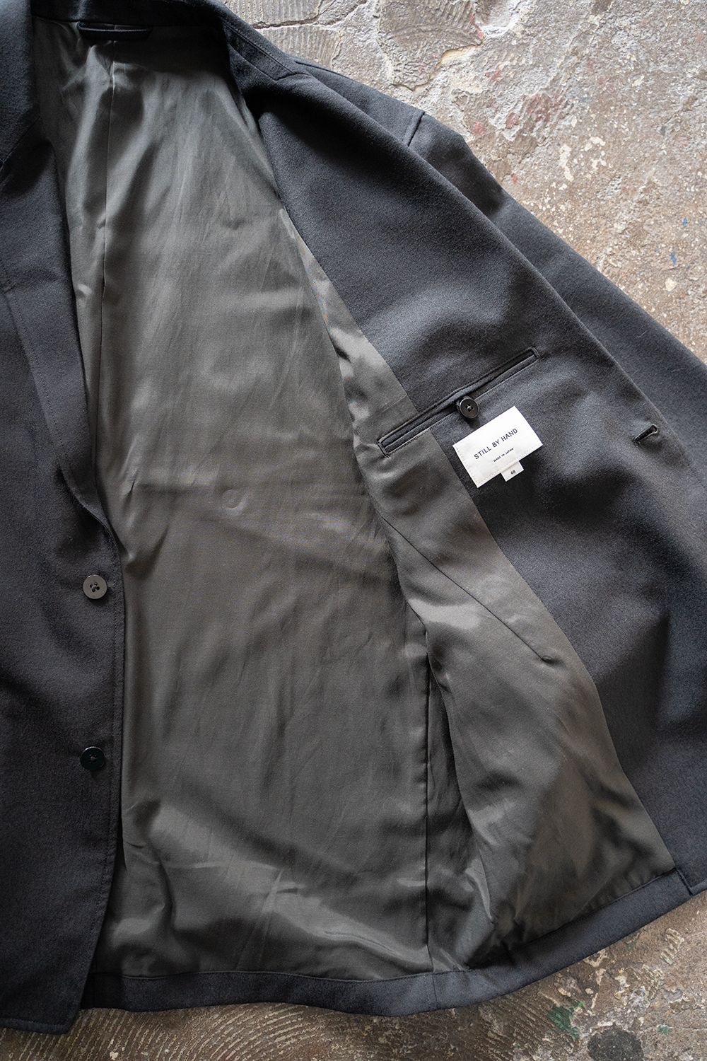 【ラスト1点】【22AW】ウールタッサージャケット(INK BLACK)