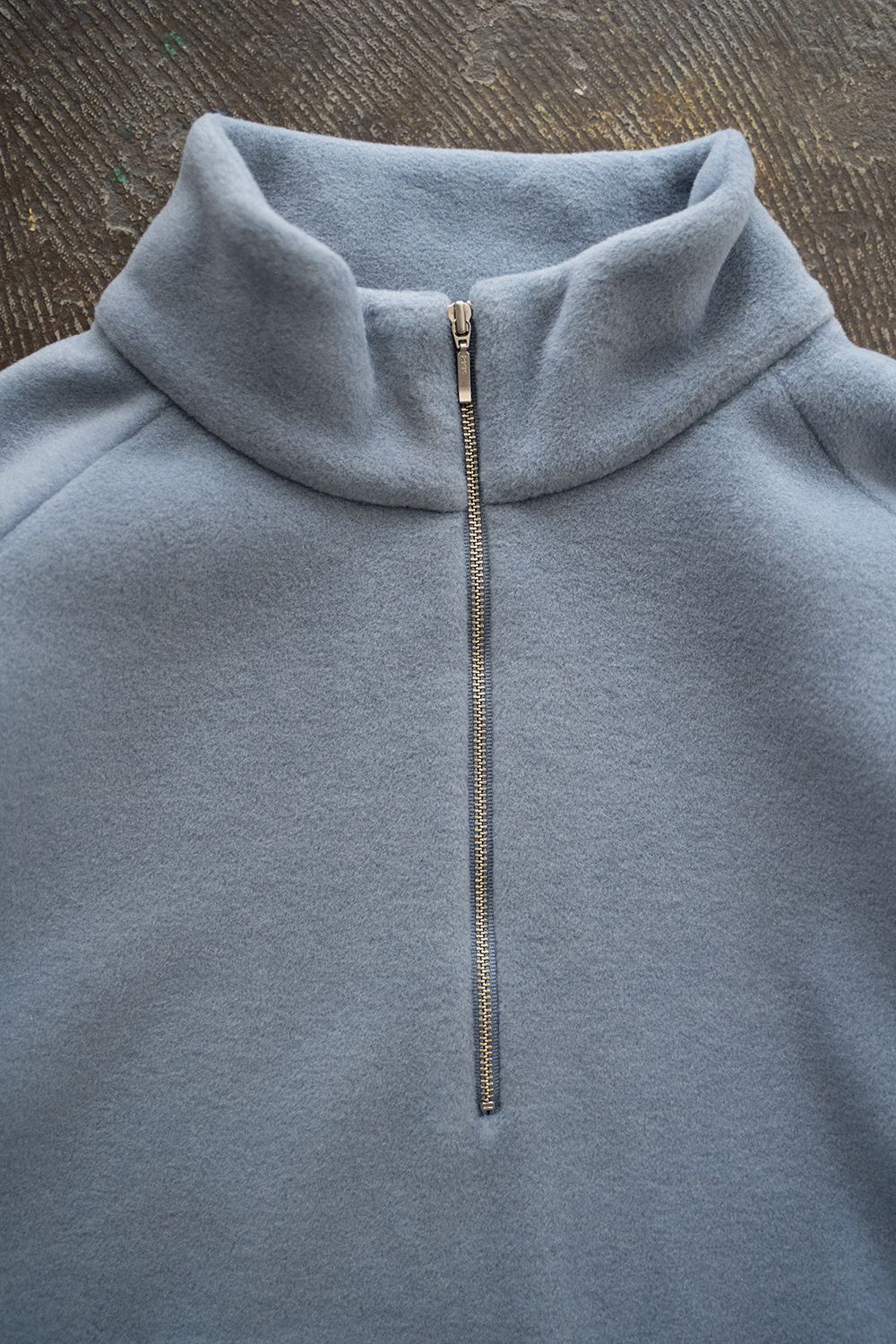 【ラスト1点】【23AW】Half Zip Layered Pull Over/ハーフジップレイヤードプルオーバー(ICELAND BLUE)