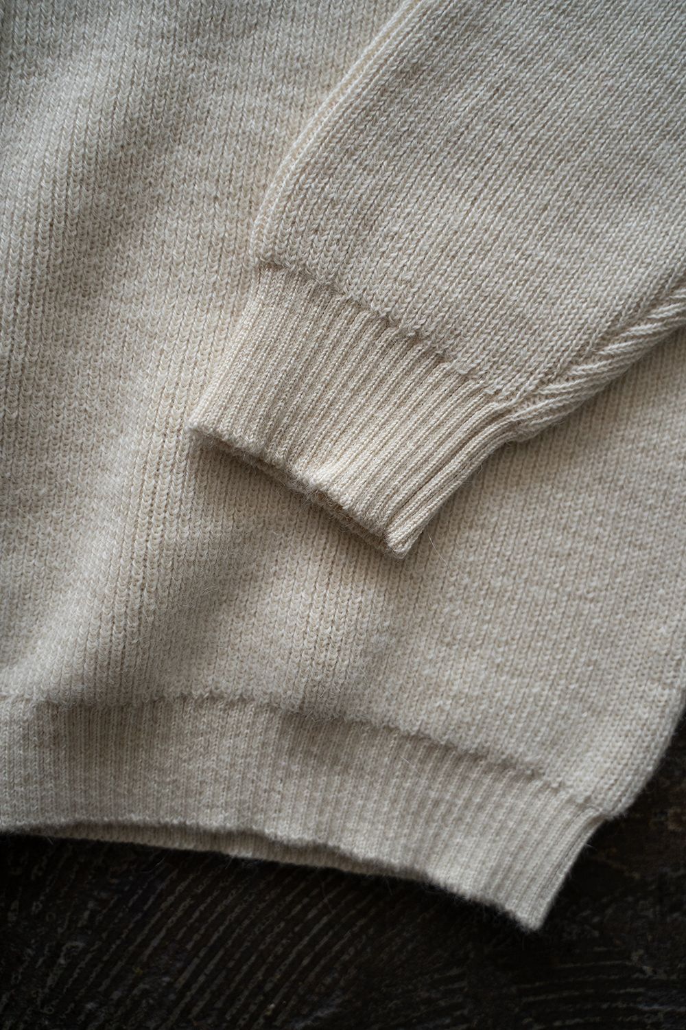 【ラスト1点】【24AW】アルパカ片畦編みカーディガン(IVORY)