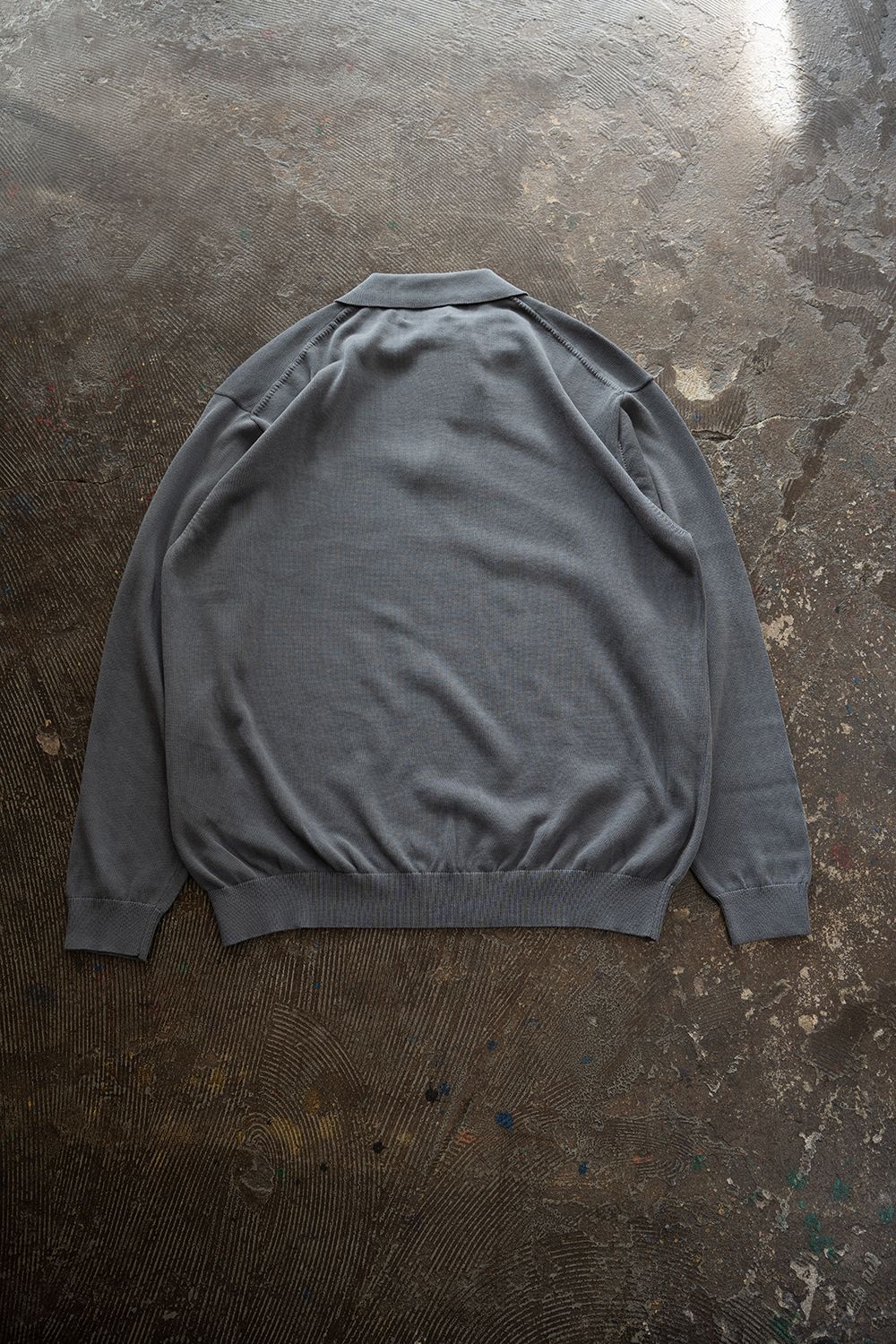 【26AW】コットン×シルク12Gニットポロ(SLATE GREY)