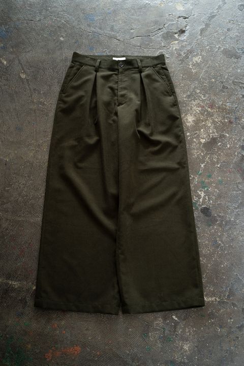 【26AW】2-Tack Corduroy Baggy Trousers/2タックコーデュロイバギートラウザーズ(OLIVE)