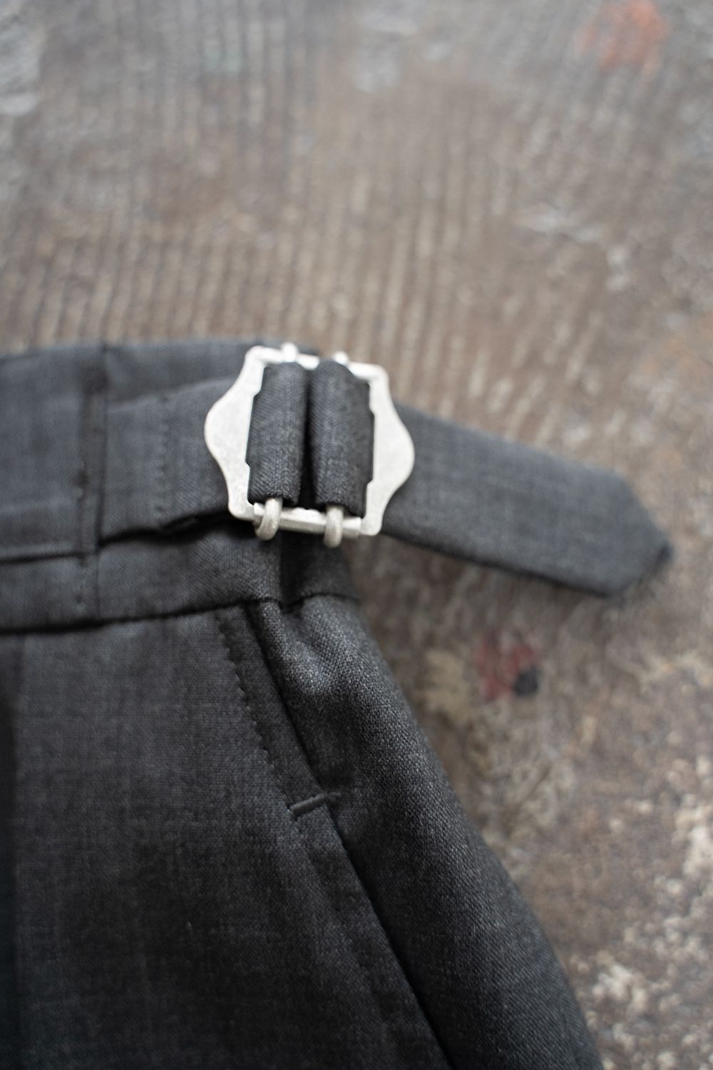 【ラスト1点】【23SS】2-Tack Wool Tropical Trousers/2タックウールトロピカルトラウザーズ(CHARCOAL)
