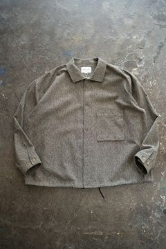 【ラスト1点】【23AW】綿ツイルコーチシャツブルゾン(MELANGE GRAY)