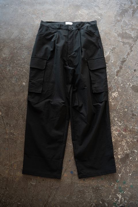 【26SS】コットンモールスキンカーゴパンツ(INK BLACK)