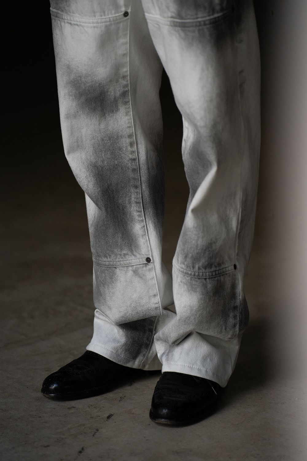【ラスト1点】【25SS】Spray Work Denim Pants/スプレーワークデニムパンツ(WHITE×BLACK)
