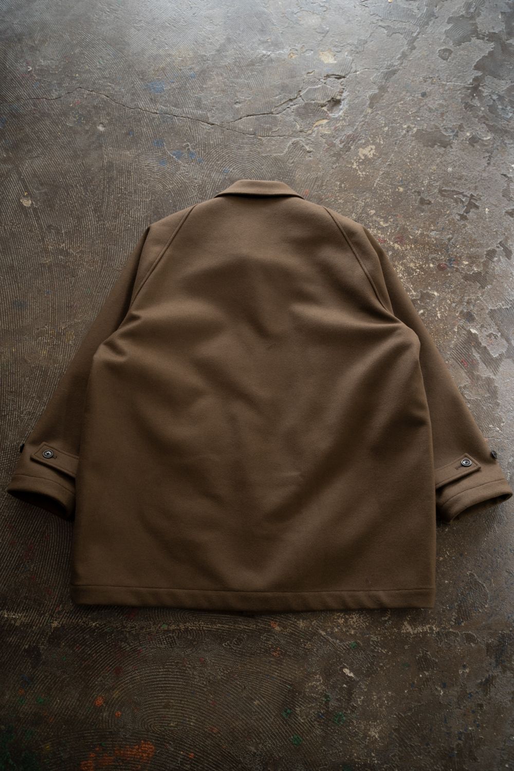 【25AW】Super110'Sメルトンステンカラーハーフコート(BROWN)