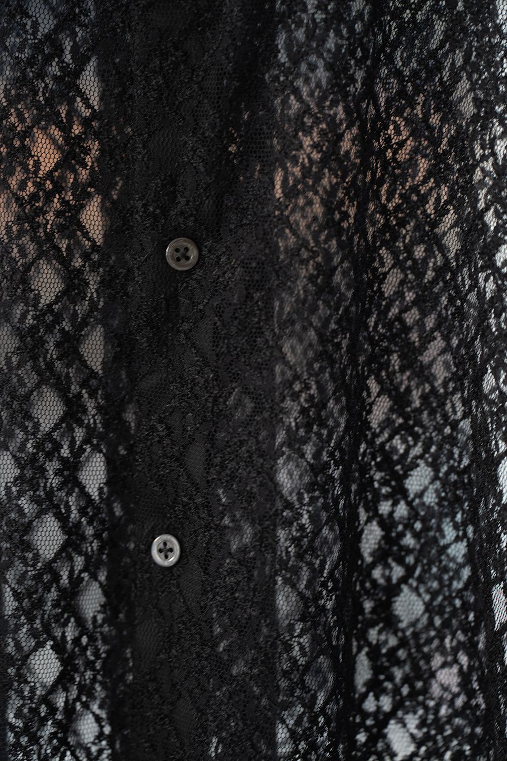 【ラスト1点】【24SS】Russell Lace L/S Shirt/ラッセルレースロングスリーブシャツ(BLACK)