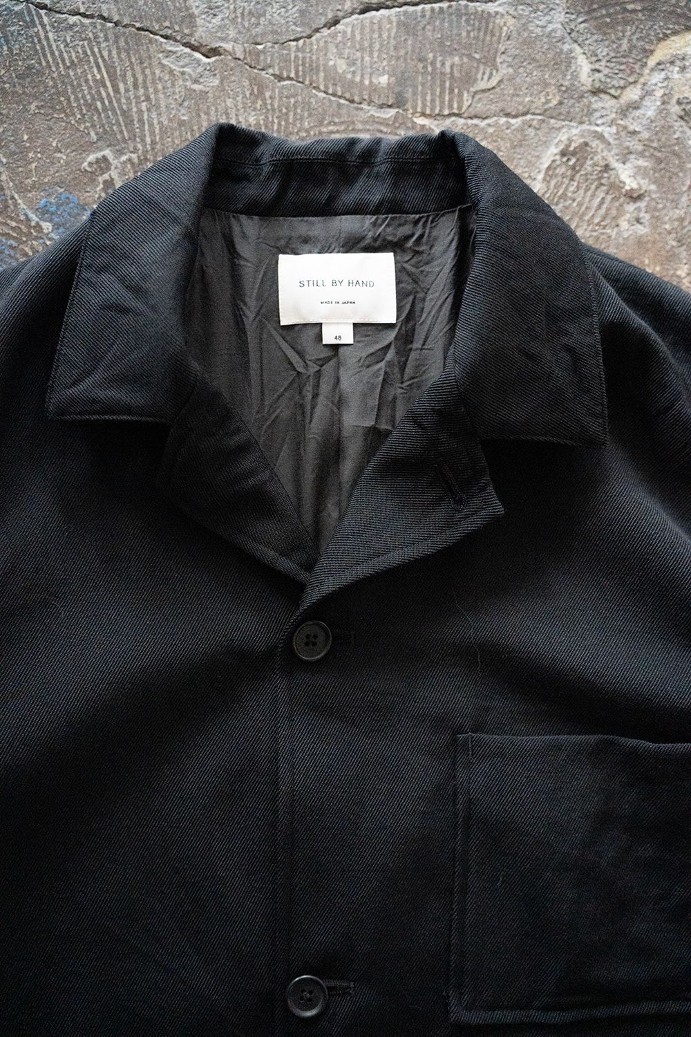 【25AW】ウールサージカバーオール(BLACK)