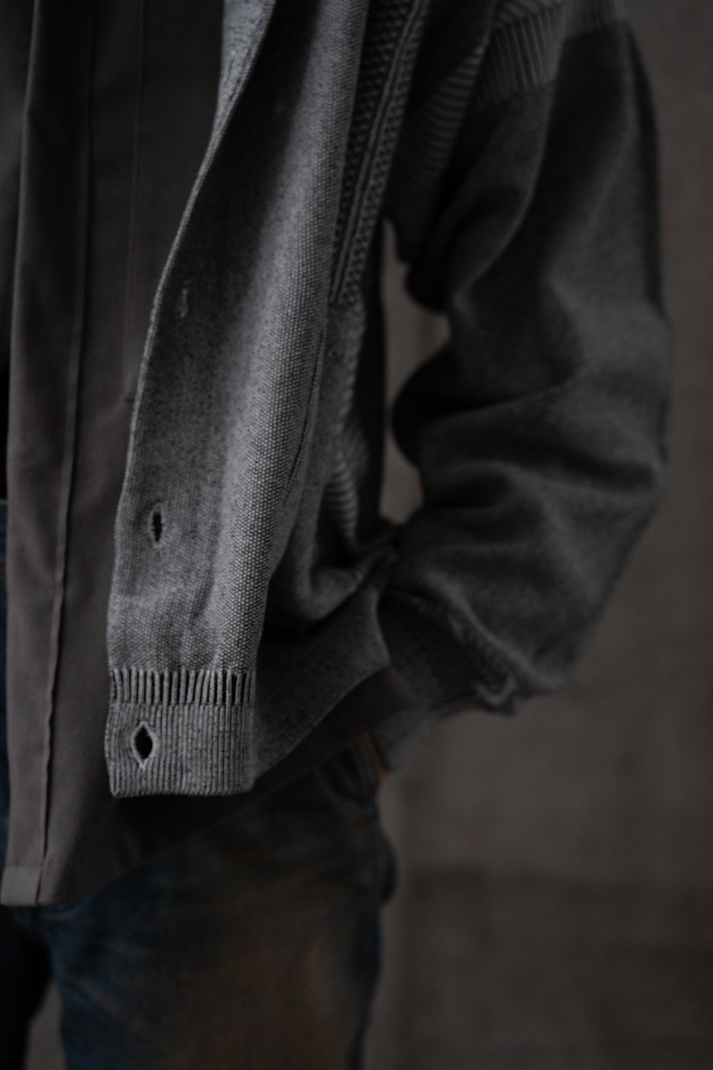 【26SS】Kokuu Collar Cardigan(MIX GRAY)