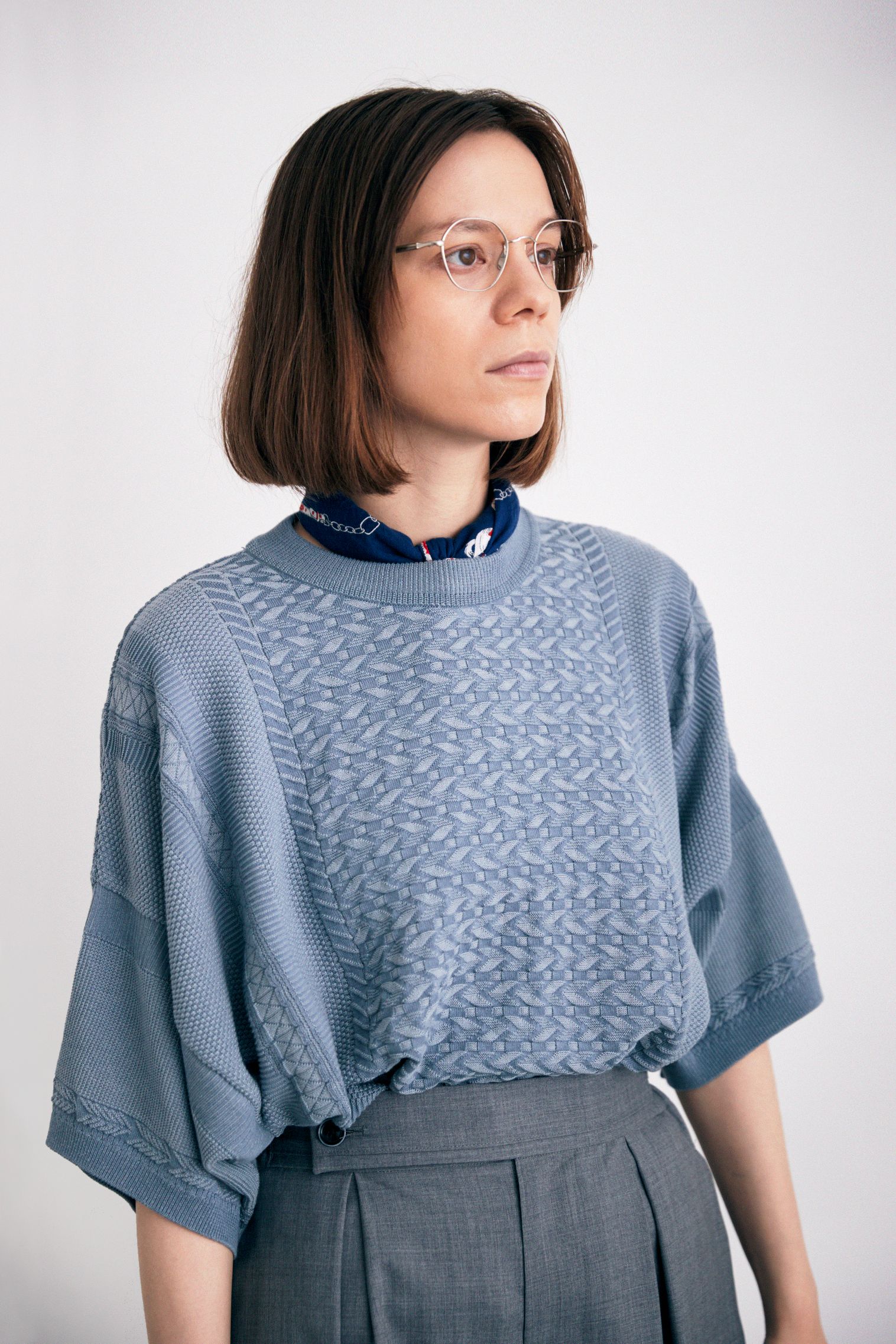 YASHIKI - 【ラスト1点】【24SS】Kusabue Knit(PALE BLUE) | Salty
