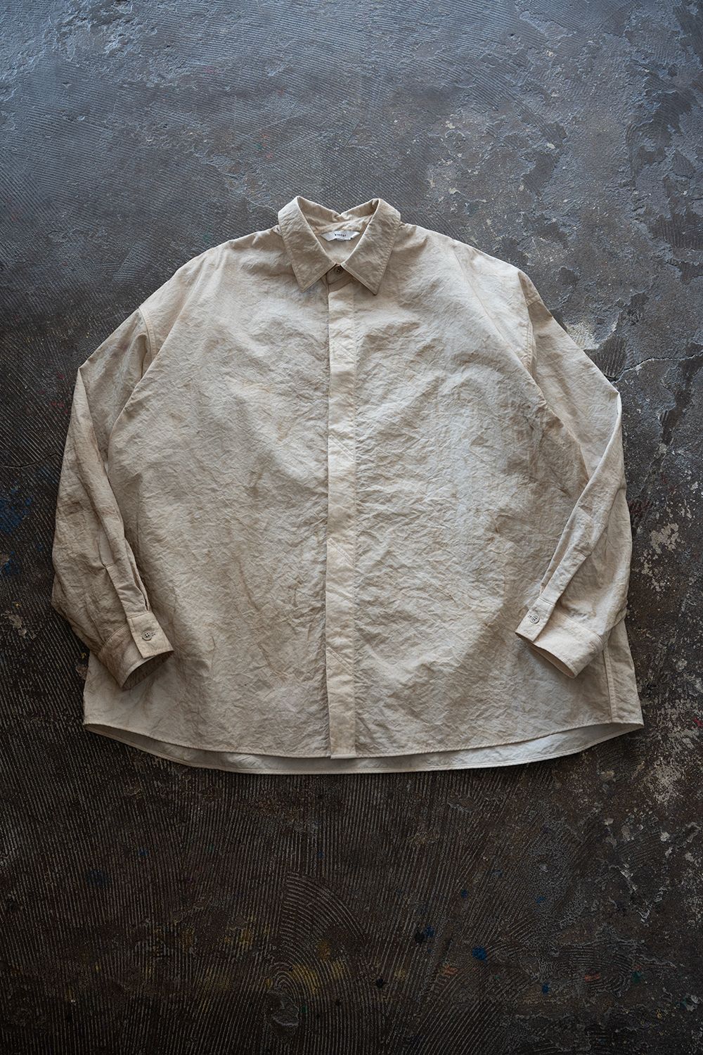 【ラスト1点】【26SS】Aurora Dyed Nylon Shirt(BEIGE)