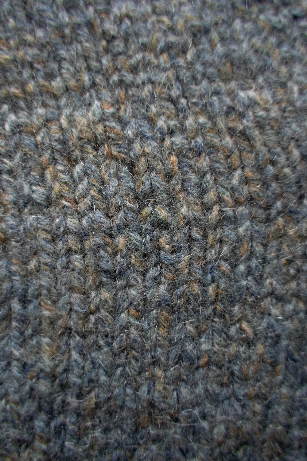 【ラスト1点】yak/lambs multi ply HAND KNITTING yoke top turtle neck sweater(FADE BLUE)