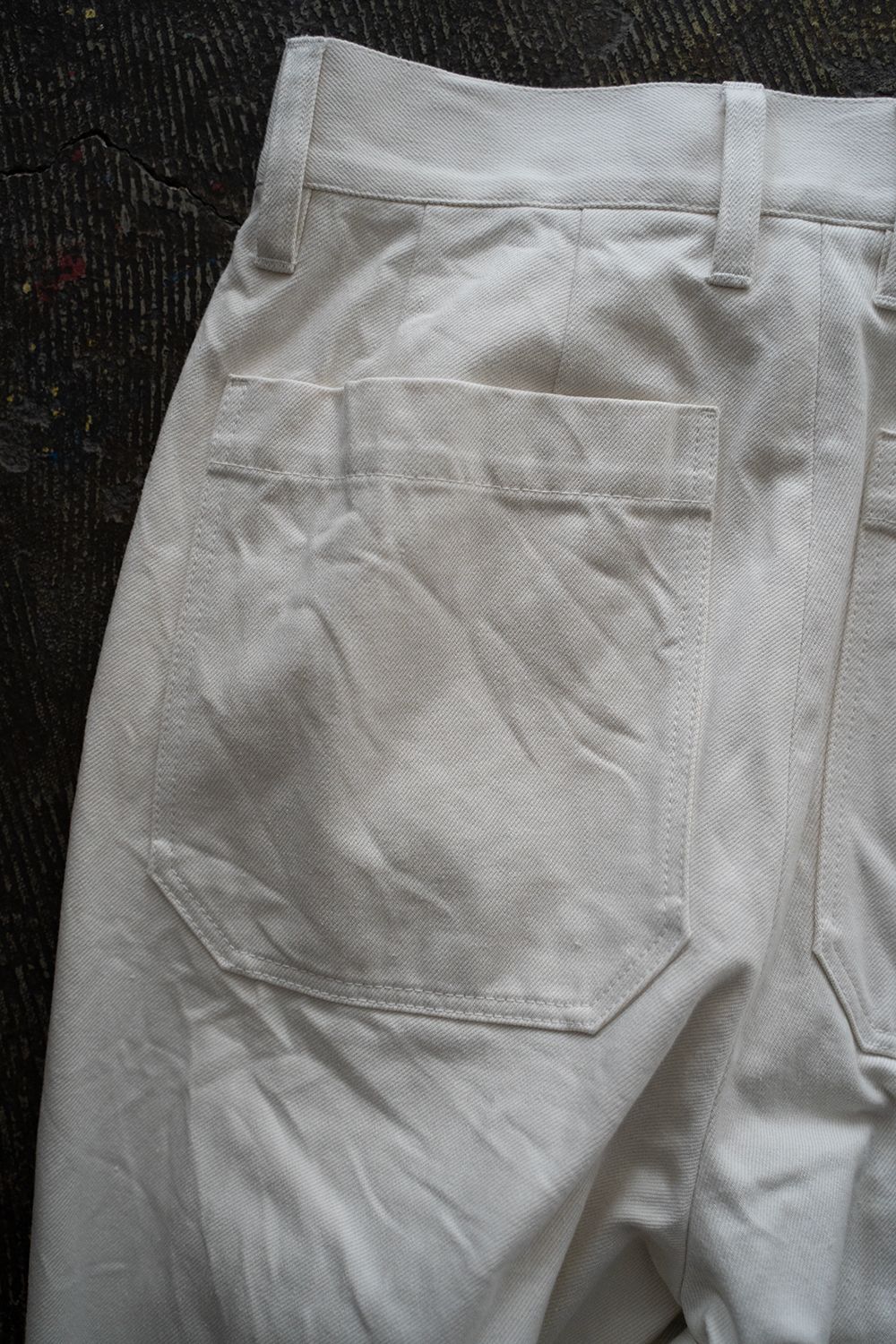 【25SS】1-Tack Bootcut Denim Pants/1タックブーツカットデニムパンツ(OFF WHITE)