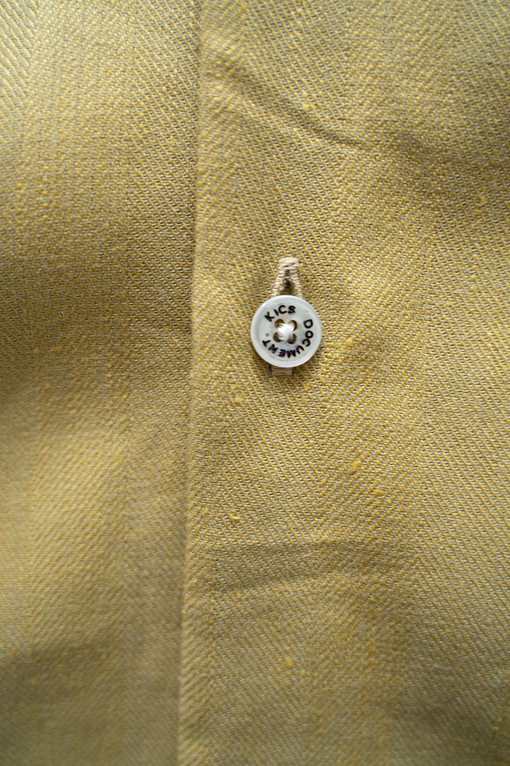 【ラスト1点】【23SS】LI/C Herringbone Double H/S Shirt/綿麻ヘリンボーンハーフスリーブシャツ(YELLOW)