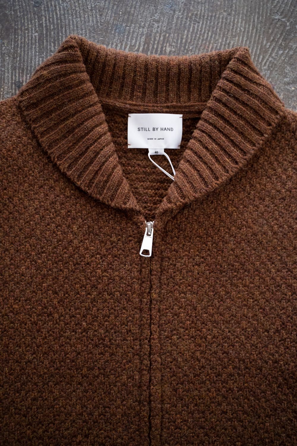 【25AW】英国羊毛5Gニットジップブルゾン(MARRON)