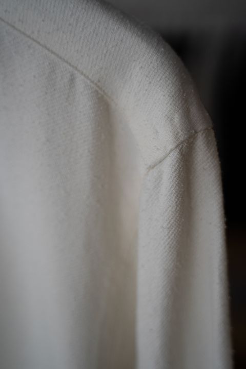 【ラスト1点】【25AW】Silk Nep Kersey Windsor Wide Collar Shirt(PEARL WHITE)