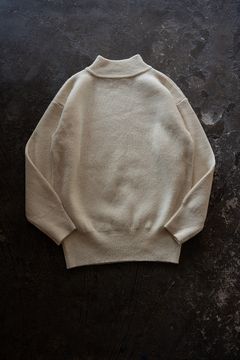 Hard twisted Shetlandwool GOB sweater(WHITE)