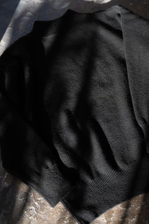 Hard twisted Shetlandwool GOB sweater(BLACK)