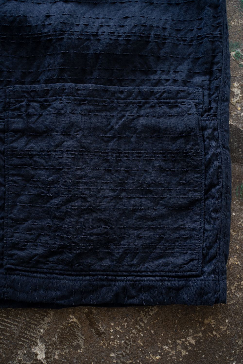 薄手刺し子織ジャケット(濃紺)