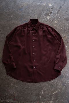 【26AW】Hush Gather L/S Shirt/ハッシュギャザーロングスリーブシャツ(BORDEAUX)