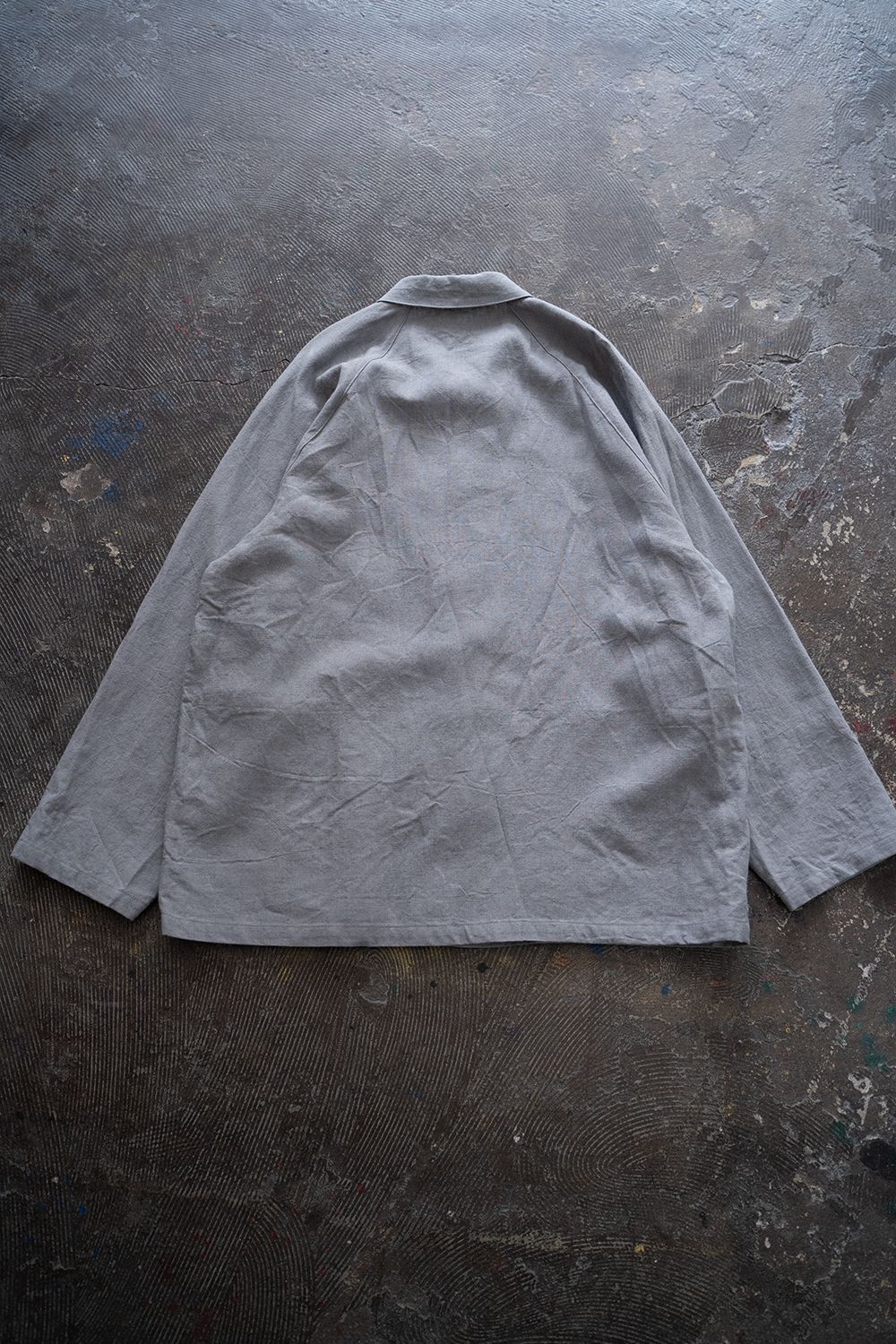 【ラスト1点】【24SS】リネン×ラミーミニマルブルゾン(GRAY)